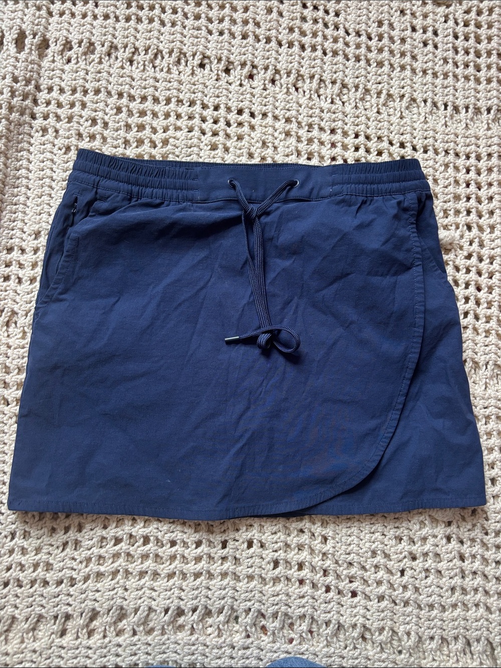 Navy Drawstring Skort